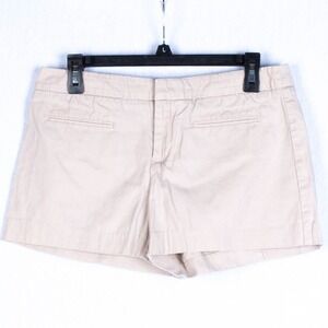 Gap‎ Womens Motorcross Khaki Mid Rise Shorts Size 4 Cream Preppy Casual Classic